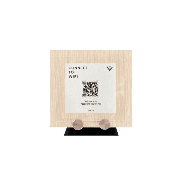 QR code display wood board